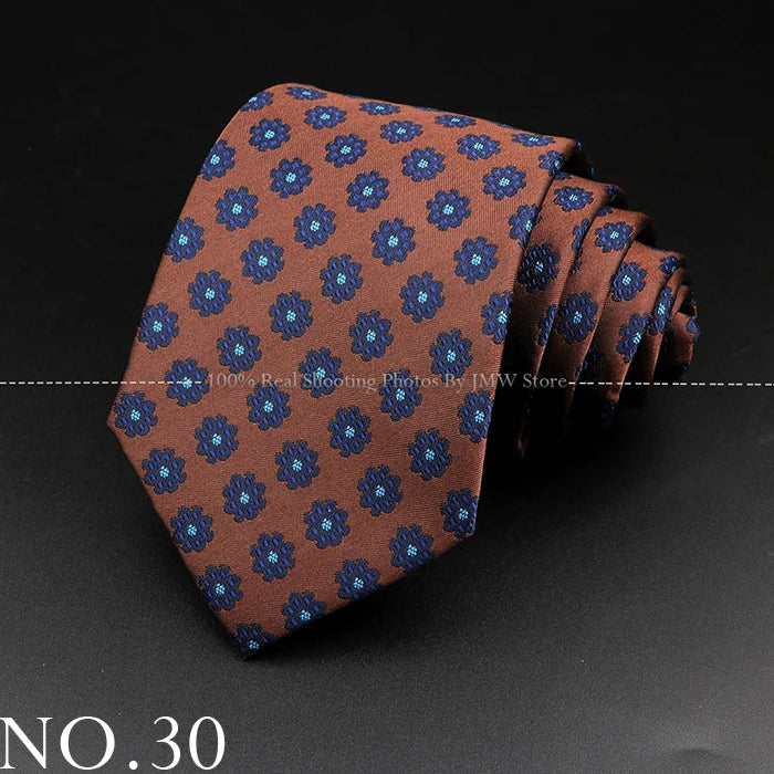 New Design Wedding Men Tie Brown Solid Striped Paisley Flower Neckties Men Business Dropshipping Groom Collar Accessories Gift