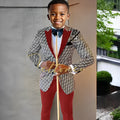 Floral Prom Boy Suits Slim Fit Costume Boy Wedding Tuxedo Terno Blazer 2 PCS Kids Designer Fashion Suit Set (Jacket + Pants)