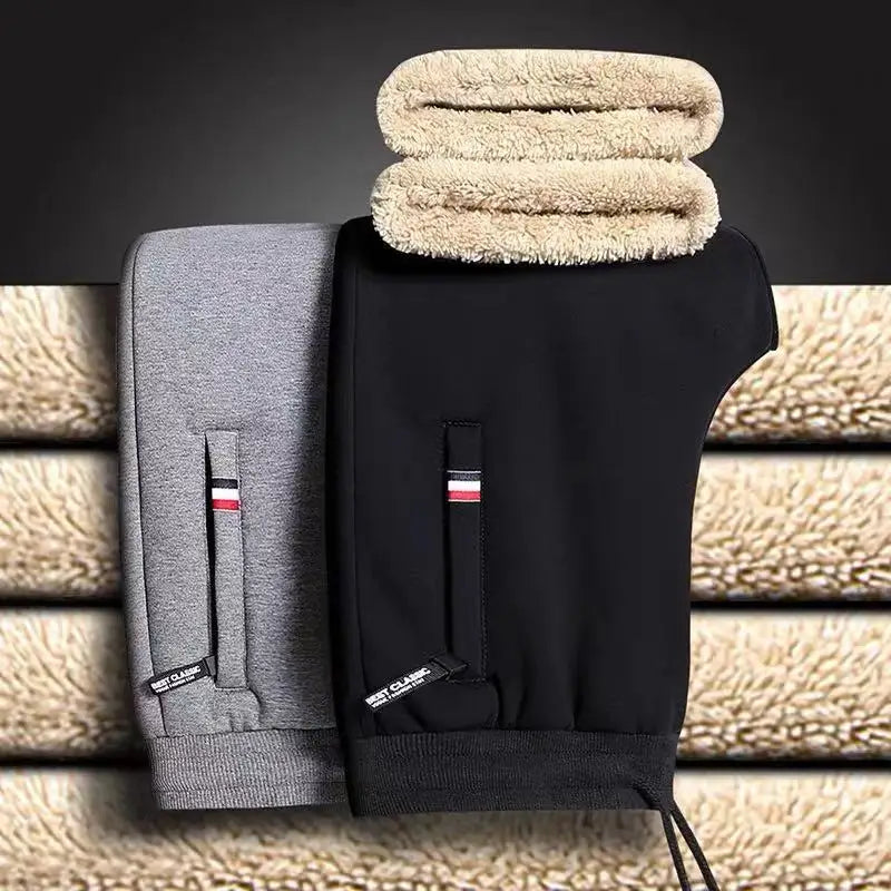 Winter Warm Pants Men's Thick Thermal Trousers Men Fitness Jogging Drawstring Pants Male Sweatpants M-5Xl