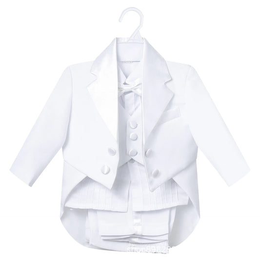 Hot Selling！Classic Little Boy Tuxedo/Wedding Party baby Boy Suit/Baby Boys Beige 5-piece Suit Set3345