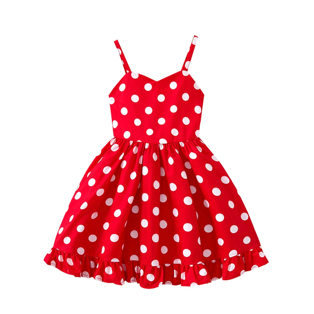 Sweet Girl Summer Full Printed Dress Daily Casual Vacation Beach Clothing 2-10Y Children Outfits Fashion Style Birthday Dress