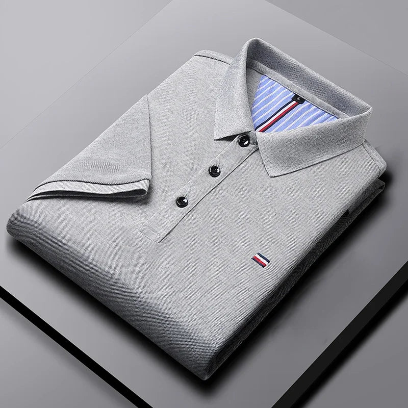 2025 New Cotton Summer Men's Casual Fashion Versatile Polo Shirt Breathable and comfortable embroidered top