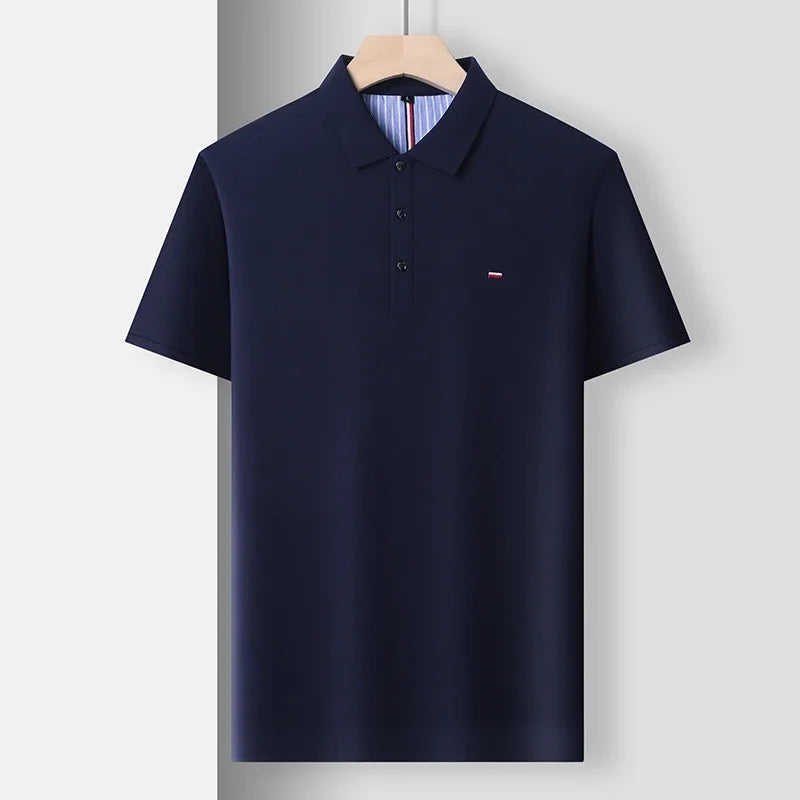 2025 New Cotton Summer Men's Casual Fashion Versatile Polo Shirt Breathable and comfortable embroidered top