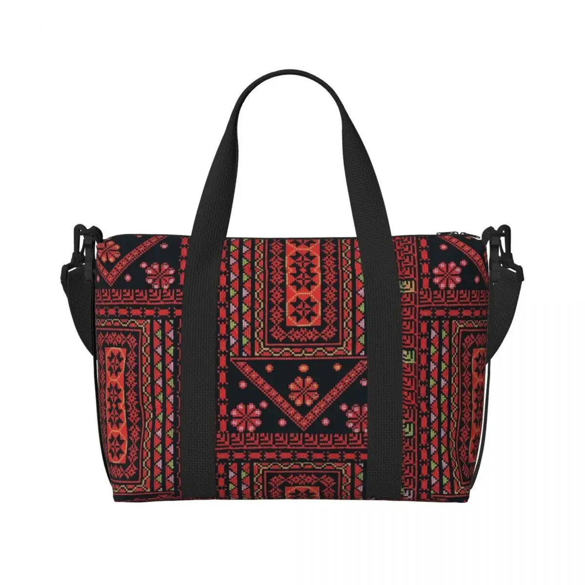 Custom Arabic Calligraphy Name With Palestinians Flag Hand Grocery Tote Shopping Bag Women Large Capacity Beach Gym Travel Bags