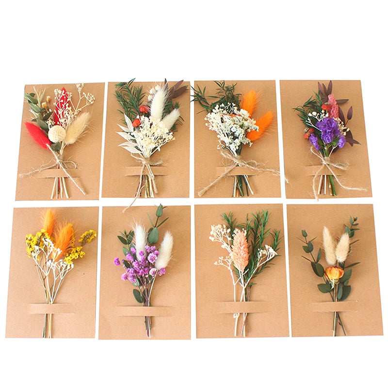 1pc Mini Natural Dry Flowers Bouquet Bridesmaid Boutonnieres Christmas Wedding Decor Valentine's Day DIY Floral Materials