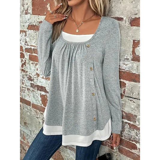 Plus Size New Womens Button Ruffle Tunic Tops Ladies Short Sleeve Autumn Casual Loose T Shirts Clothing