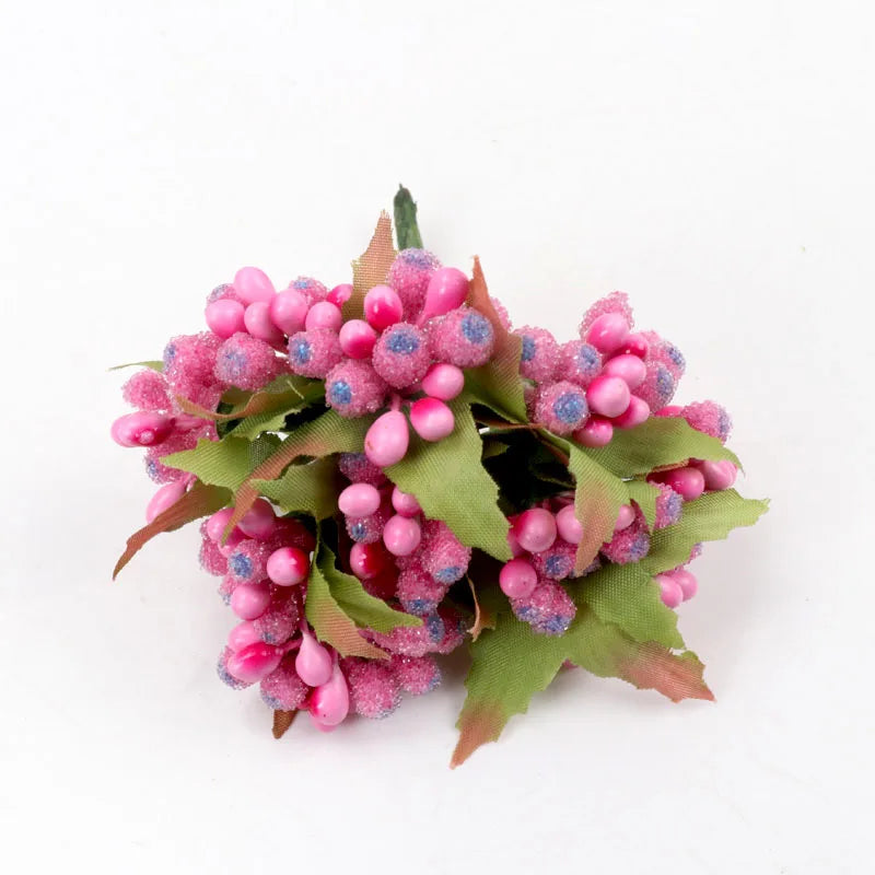 12pcs pearl Berry Artificial Stamen Flower For Wedding Home Decoration Pistil DIY wreath Scrapbooking Craft Fake Flowers
