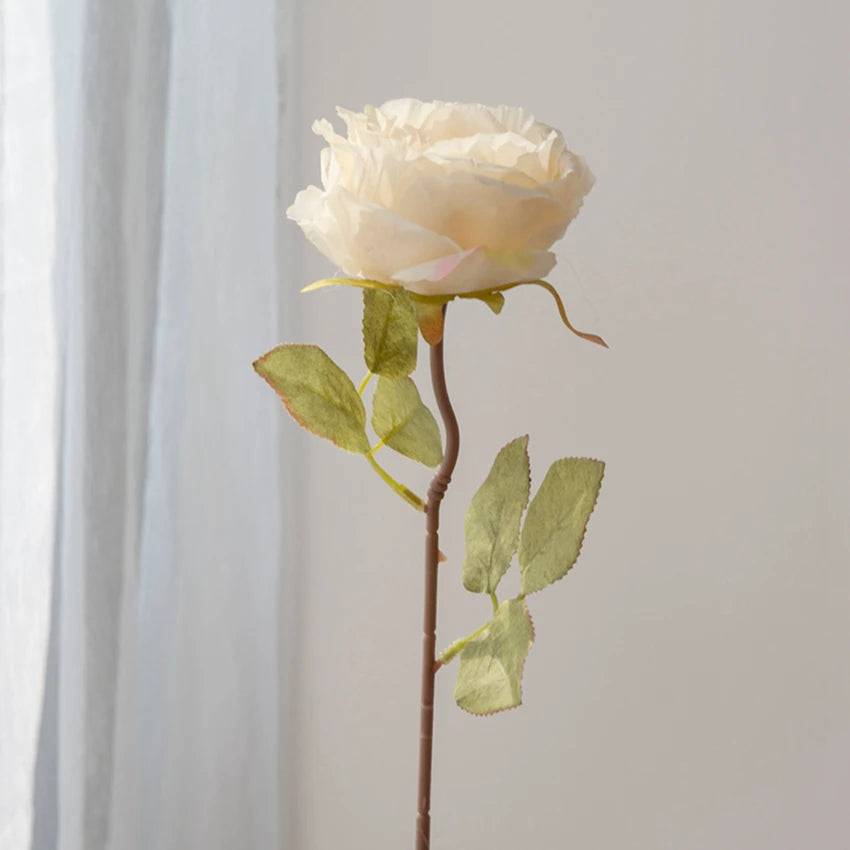Artificialflower Caramel Rose High Quality Garden Courtyard Wedding Bride Bouquet Wreath Home Table Vase Festival Diy Gift Decor