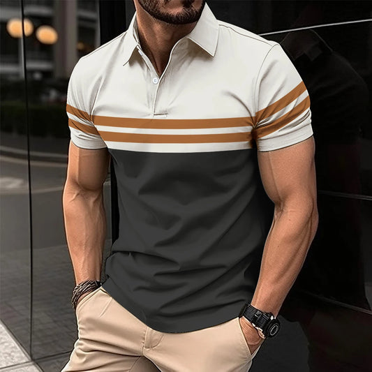 Summer Men's Casual Polo Shirt Spring Summer New Business Leisure Breathable Lapel Polo Shirt for Man