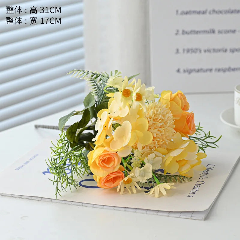 Artificial Flowers Silk Peony For Vase Bride Bouquet Wedding Home Room Table Decoration Fake Floral Hydrangea Gifts