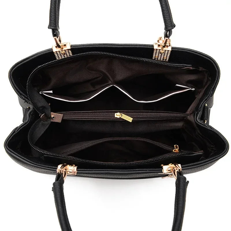 Women Messenger Bags With Flower Pendant Office Ladies Fashion Totes Pure Handbag For Female New Crossbody Shoulder Bags