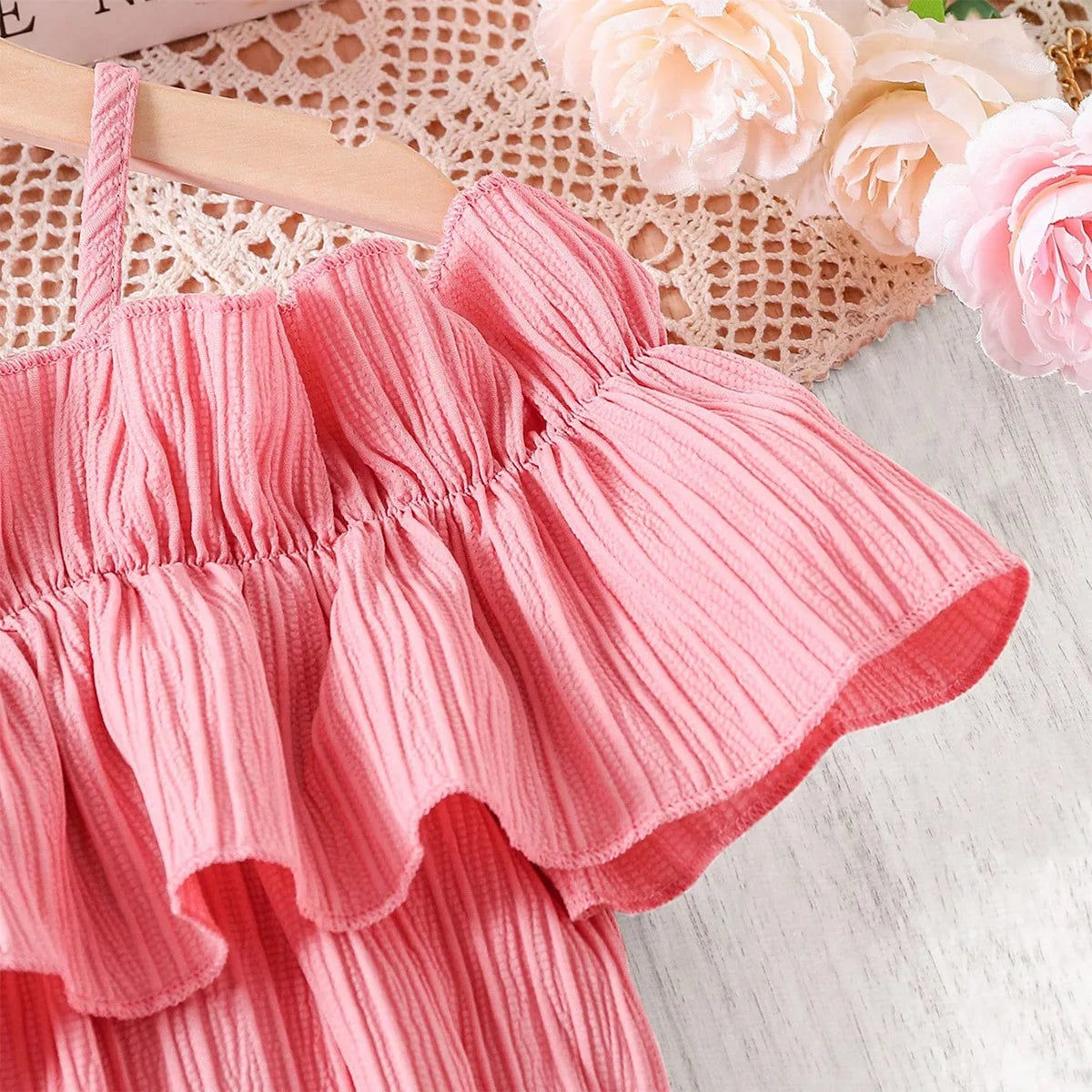 Summer Girl Dress Off Shoulder Fashion Girl Clothes Teenager Beach Dress with Belt Kid Outfits Children Clothing Plus Size Teens