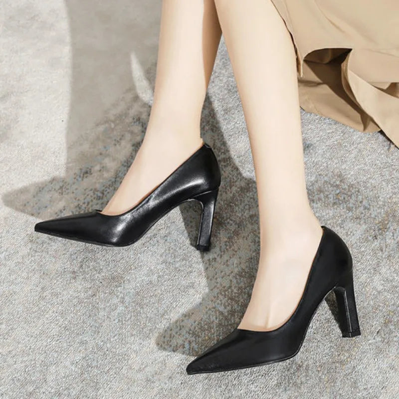 Sexy Shoes For Women Wedding Bride Shoe On Heeled Pumps Woman Black Pointed Toe High Heels 39 Young Casual Social Premium
