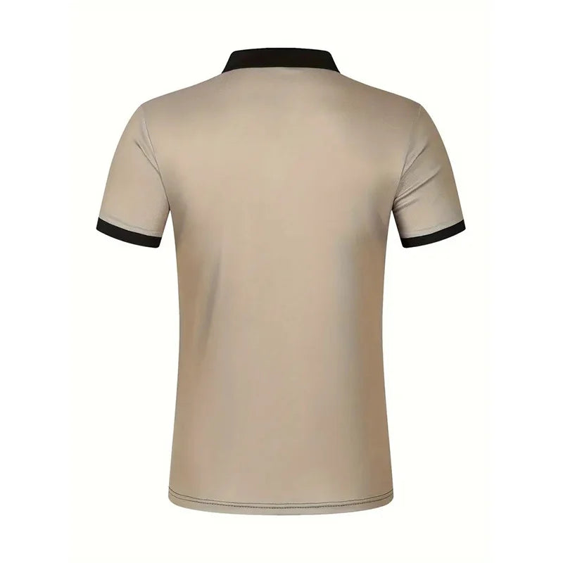 Summer Men's Short sleeved Polo Shirt Business Casual Collar T-shirt Plus Size Breathable Top European and American Plus size