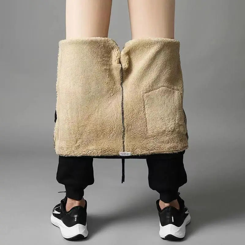 Winter Warm Pants Men's Thick Thermal Trousers Men Fitness Jogging Drawstring Pants Male Sweatpants M-5Xl