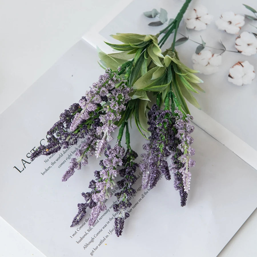 Artificial Lavender Foam Flower Family Room Vase Christmas Wedding Bouquet Garden Rose Arch Decoration Scrapbooking Accessories