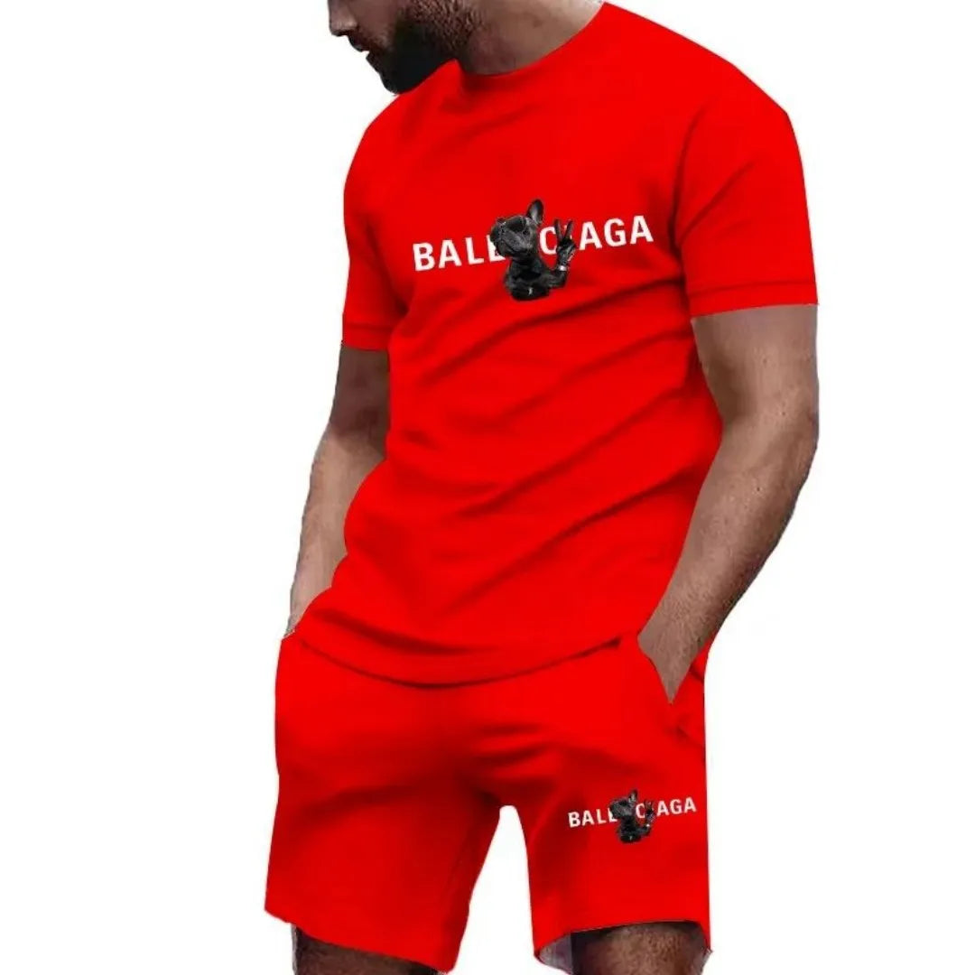 2025 summer new men's short sleeve and shorts T-shirt casual streetwear set summer daily casual 3d sports new series