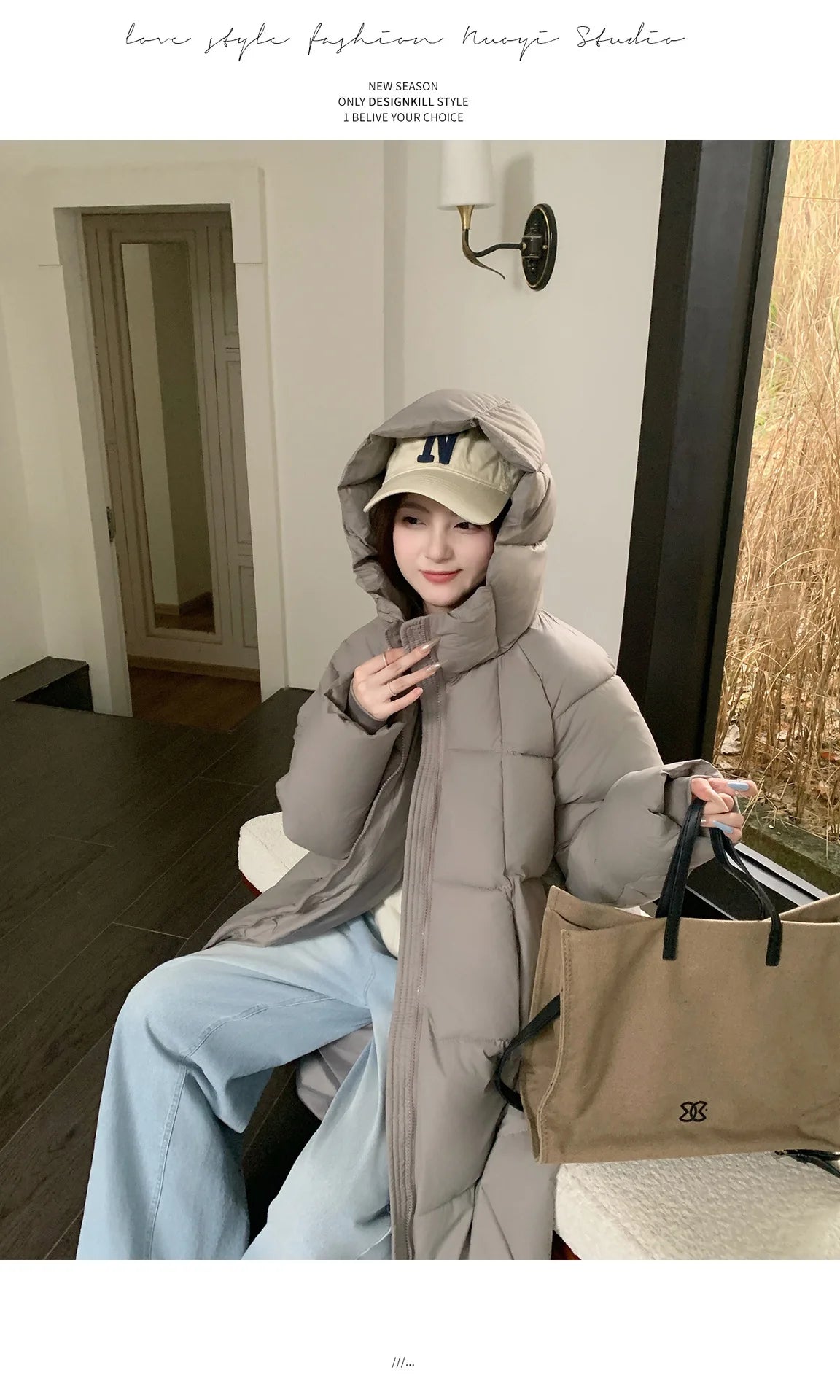 Long Coats Parkas Women Loose Zipper Hooded Jacket Thick Warm Casual Full Sleeve Elegant Spliced Jackets Autumn Winter