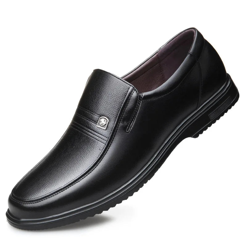 Leather Men Formal Shoes Luxury Brand 2025 Men's Loafers Dress Moccasins Breathable Slip on Black Driving Shoes Plus Size 38-46