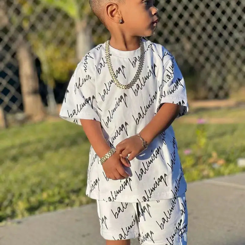 1-6Years Baby Boy Clothes Summer Short Sleeve T-shirt+Shorts Pants 2pcs/sets Toddler Kids Boys Casual Clothing Suits Loose 2023