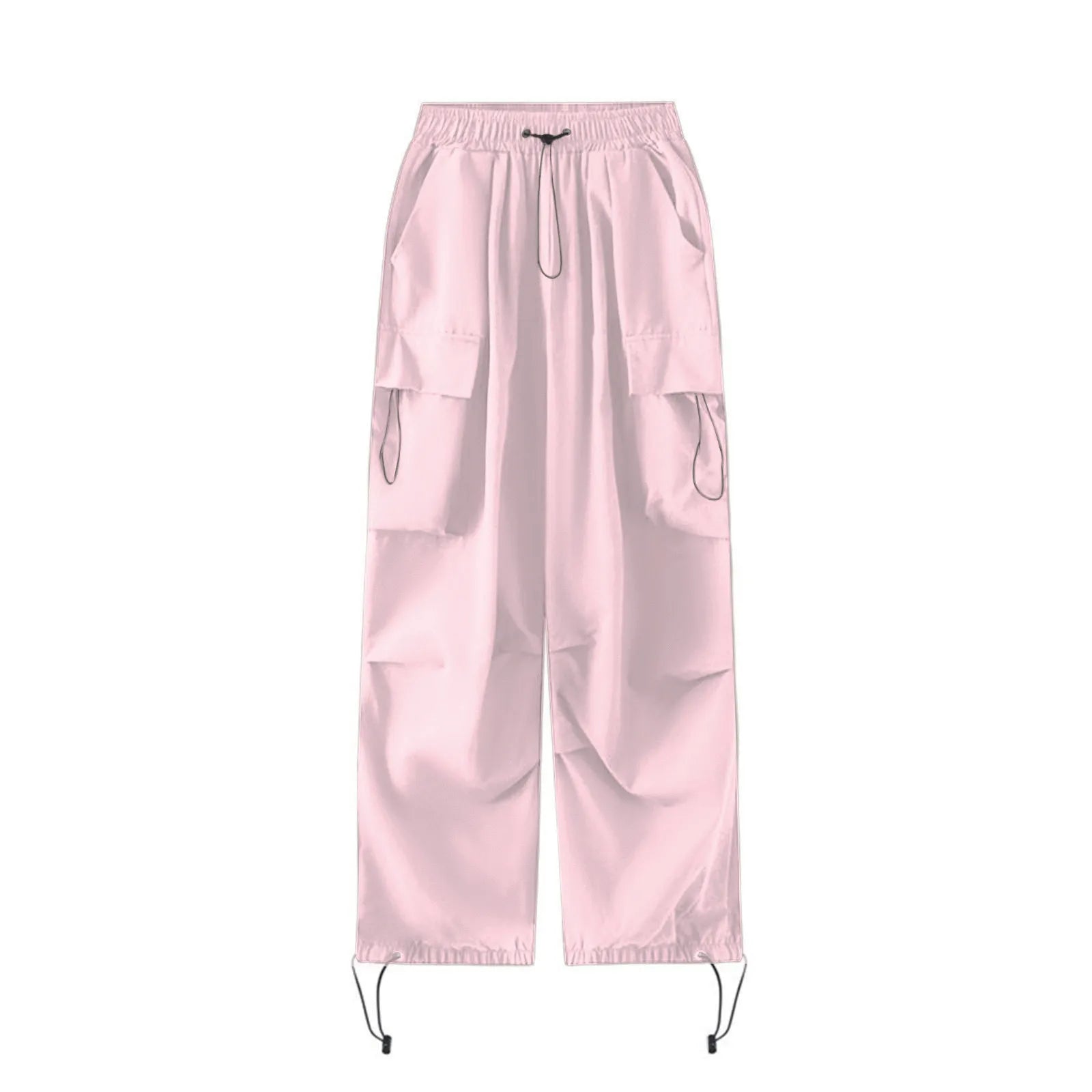 Womens Baggy Cargo Pants Streetwear Hip Hop Joggers Sweatpants Drawstring Casual Loose Dress Pants for Women Business Casual