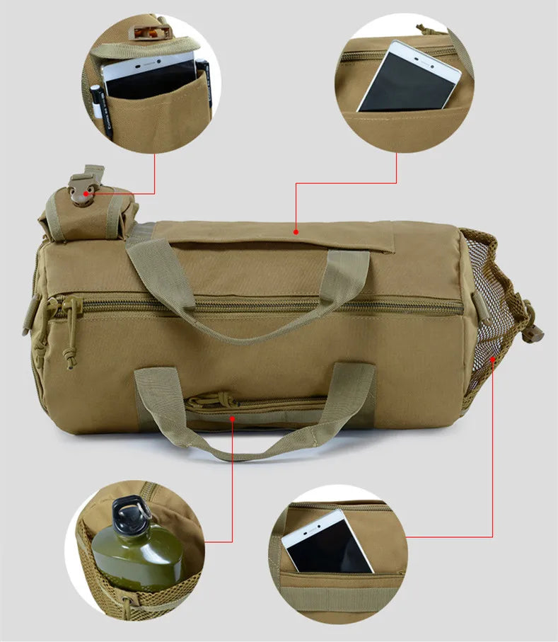 Men's Large Capacity Dry Wet Separation Crossbody Portable Sports Training and Fitness Bag Short Distance Travel Luggage Tote