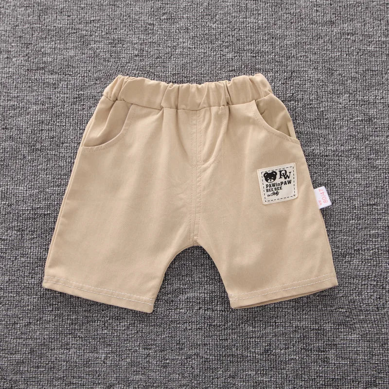 Summer Baby Boy Clothing Sets Fashion Bear Embroidery Short Sleeve T-shirt+Shorts Children 2Pcs Suit 1-5Y Girl Kids Sports Set
