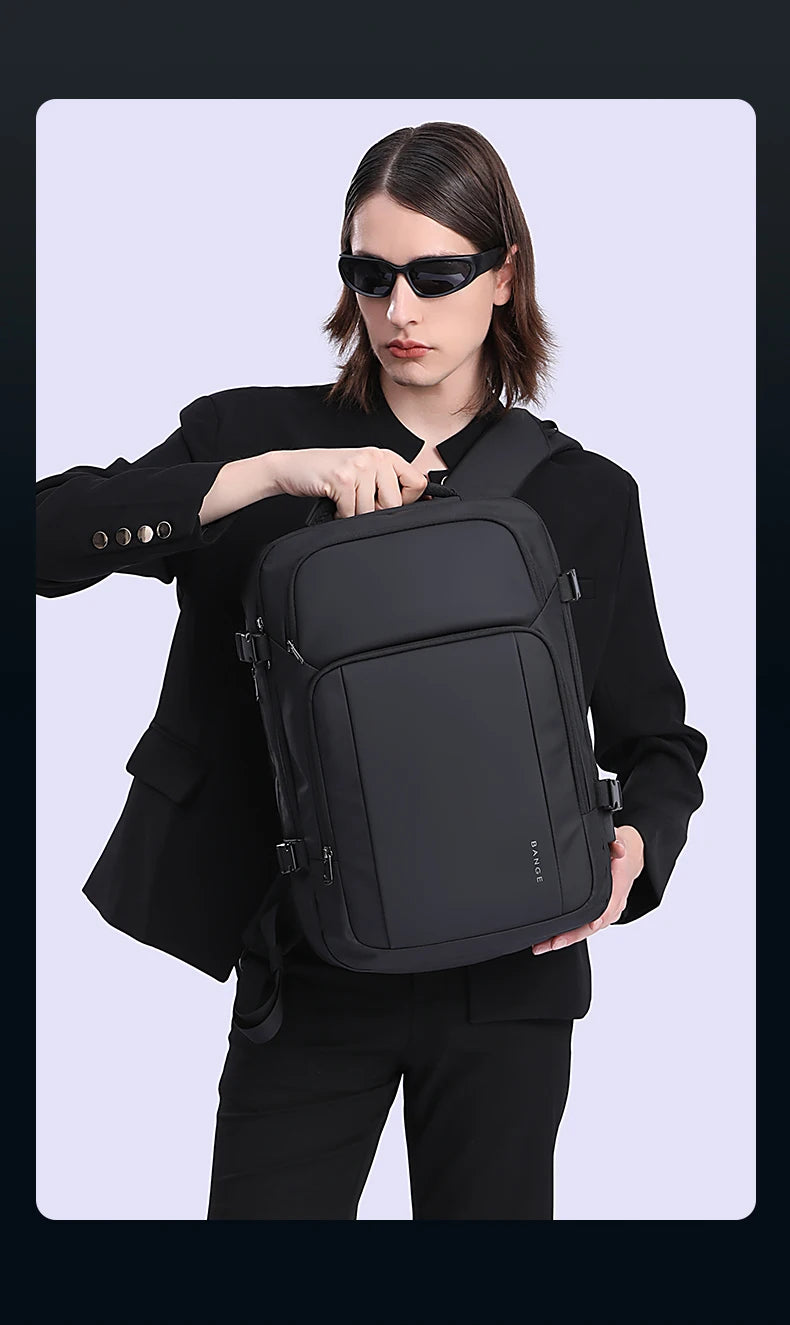 BANGE New Design Large Capacity Oxford Men 15.6 inch Laptop Backpack Softback Business Waterproof Backpacks with USB Charing