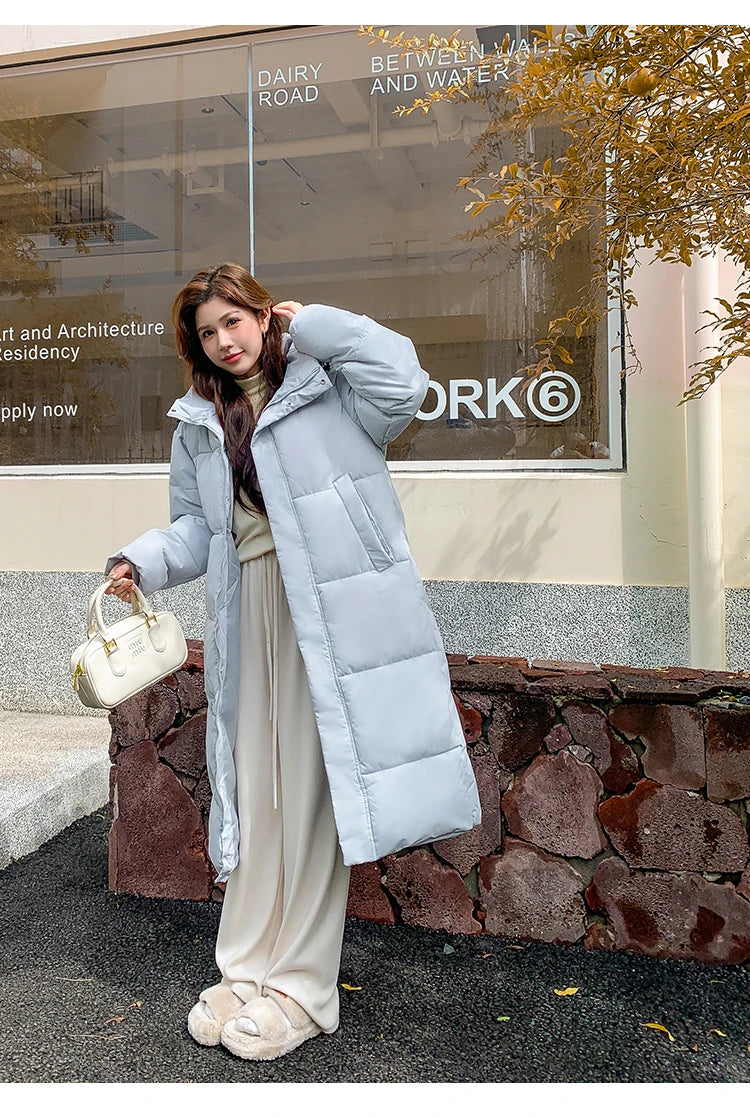2025 Winter Women Jacket Coats Long Parkas Female Down Cotton Hooded Overcoat Thick Warm Jackets Windproof Casual Student Coat
