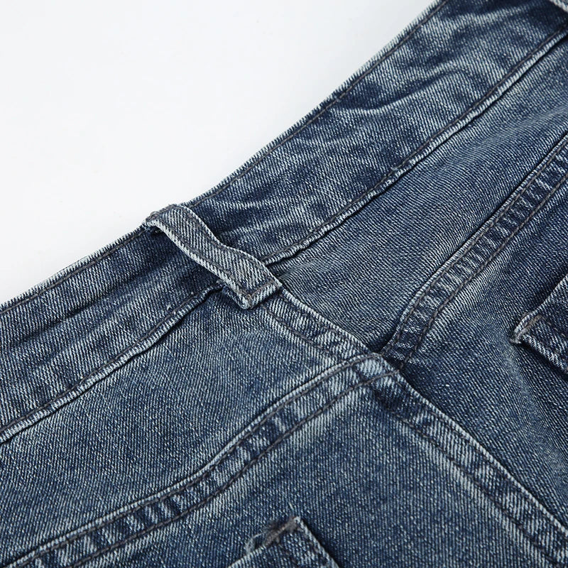 IAMSURE Y2K Casual Slim Pockets Jeans Flare Pants Basic Low Waisted Boot Cut Pants Women 2025 Spring Autumn Streetwear Ladies