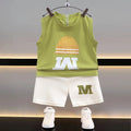 Summer New Children's Vest Set Boys Sleeveless Top Shorts Summer Two-piece Kids Clothing Vest T-shirt +shorts Pants 2pcs/set