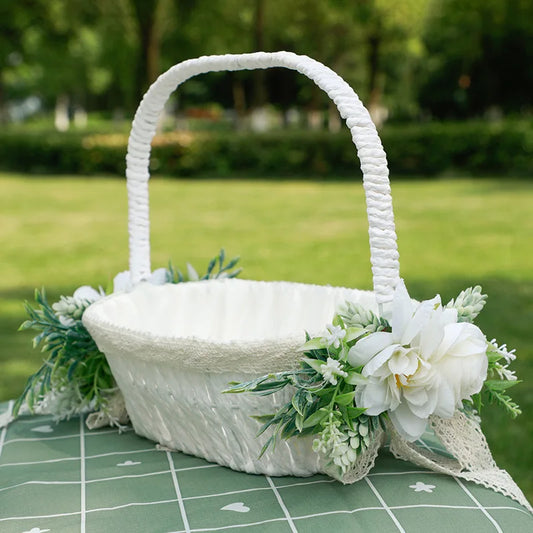 Wedding Decoration Bridesmaid Carrying Basket Wedding Flower Child Scattering Flower Basket Petal Blue Baby Shower Decorations