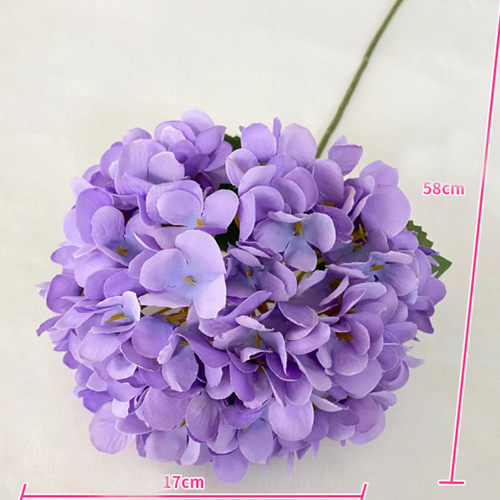 58cm Beautiful Silk Artificial Flowers Hydrangea bouquet for Home Party Wedding living room   decoration accessories