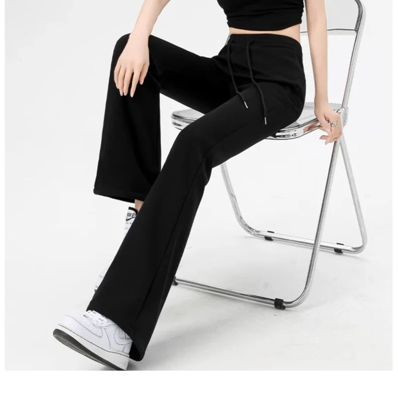 Elastic High Waist Women's Flare Pant Sexy Slim Leggings Yoga Lady's Trousers Wide Leg Pant Sportswear Boot Cut Pants Matching