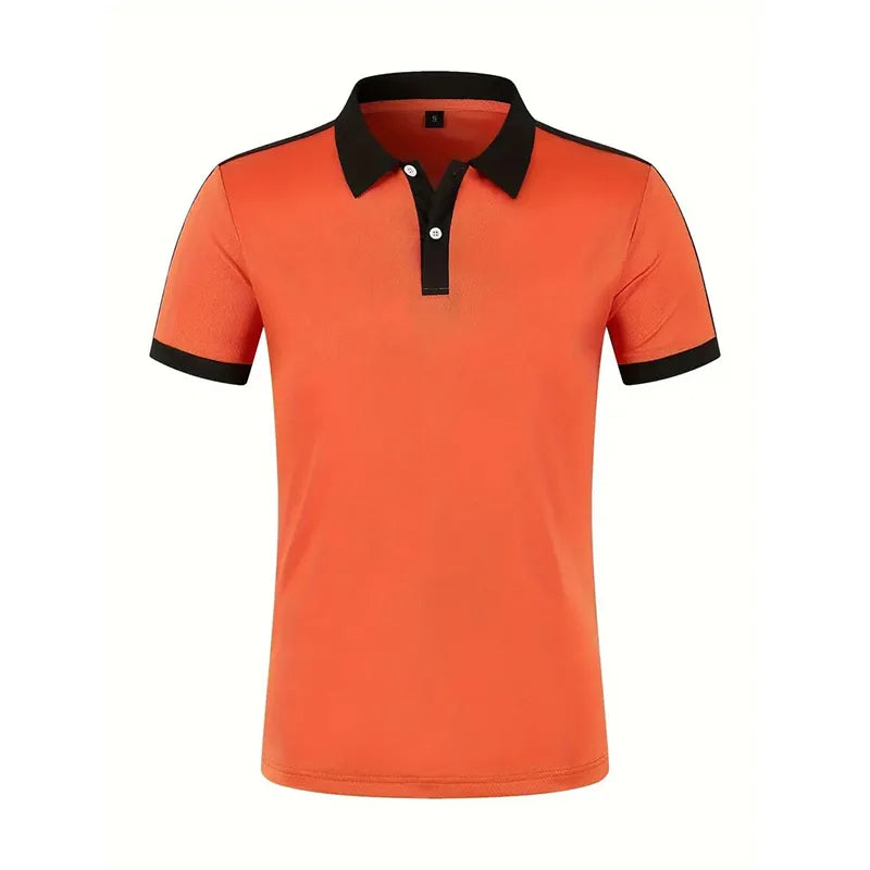 Summer Men's Short sleeved Polo Shirt Business Casual Collar T-shirt Plus Size Breathable Top European and American Plus size