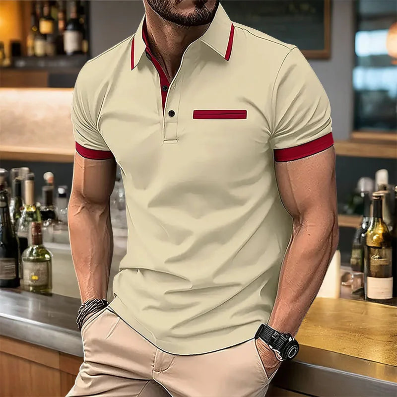 Summer Men's Short sleeved Polo Shirt Business Casual Collar T-shirt Plus Size Breathable Top European and American Plus size