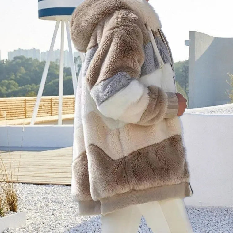2025 Women's Warm Coats Jackets for Autumn Winter Long Jacket Warm Thick Fleece Faux Fur Coat Plush Teddy Woman Fur Coat Female