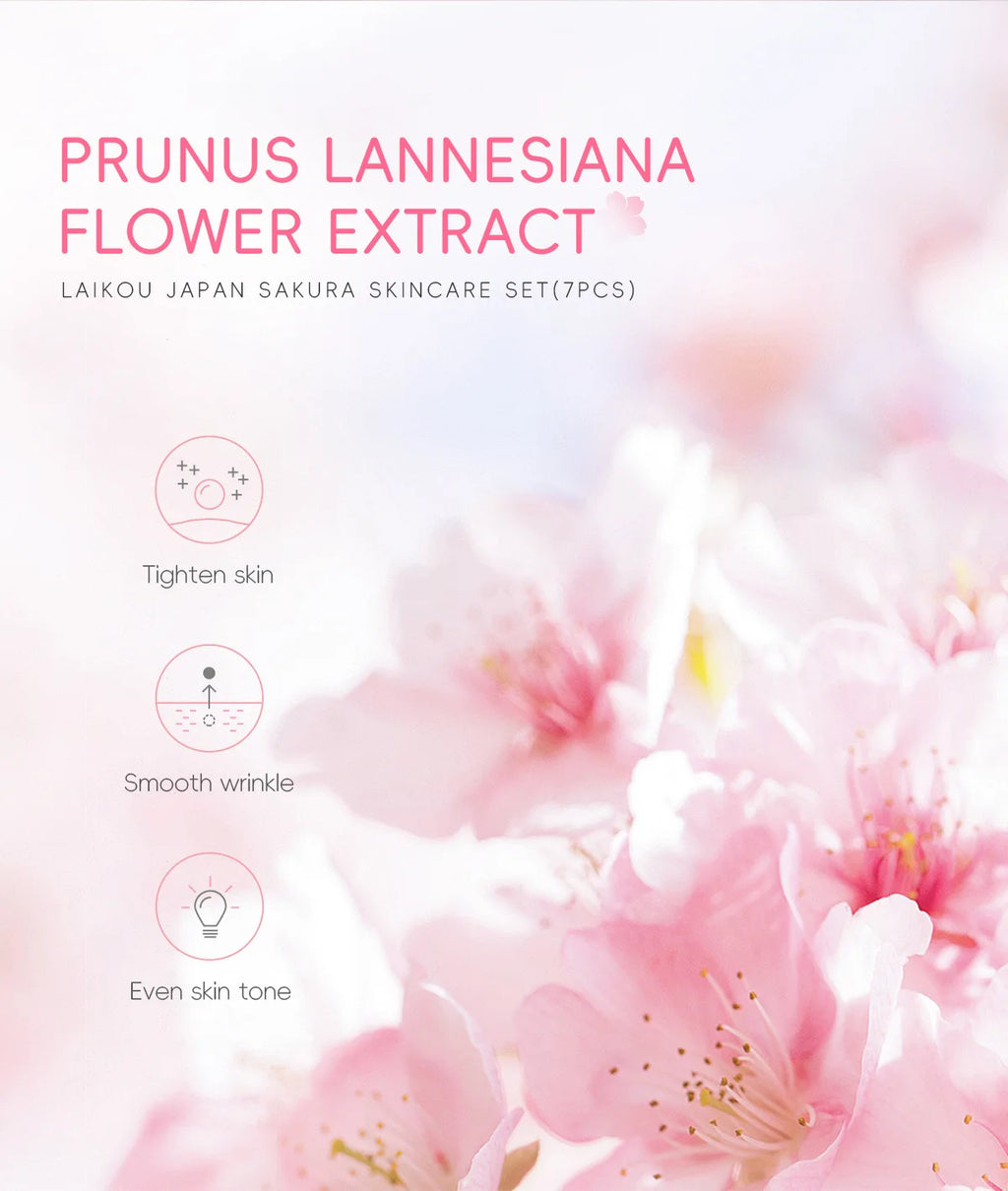 LAIKOU cleansing Laikou moisturizing hydration Japan Cherry Blossom Skincare 7-piece Mud Mask Edition Facial Care Set