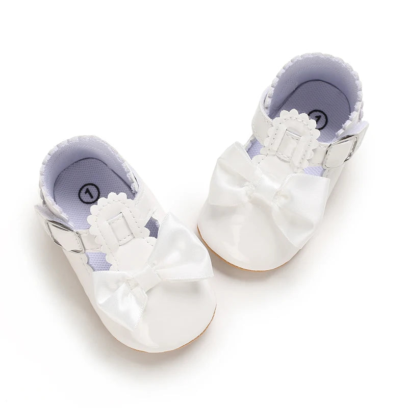 Cute White Lace Baby Girl Princess shoes  Baby Moccasins Moccs Shoes Bow Fringe Rubber Soled Non-slip Footwear Crib Shoes