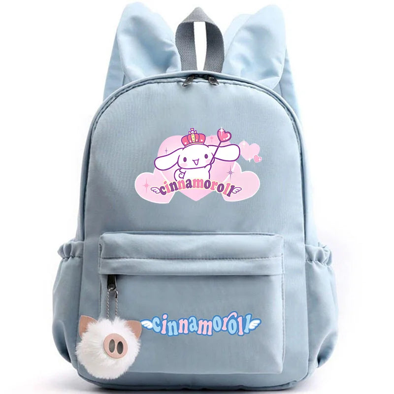Cinnamoroll School Bags Backpack for Girl Boy Student Teenager Rucksack Women Casual Travel Rabbit Ears Mochila