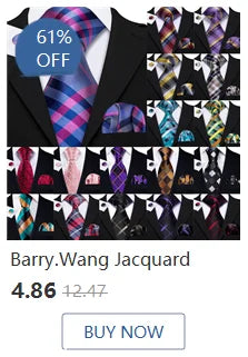 Barry.Wang Gold Silk Mens Tie Hanky Cufflinks Set Yellow Beige Orange Luxury Jacquard Necktie For Male Wedding Business Party
