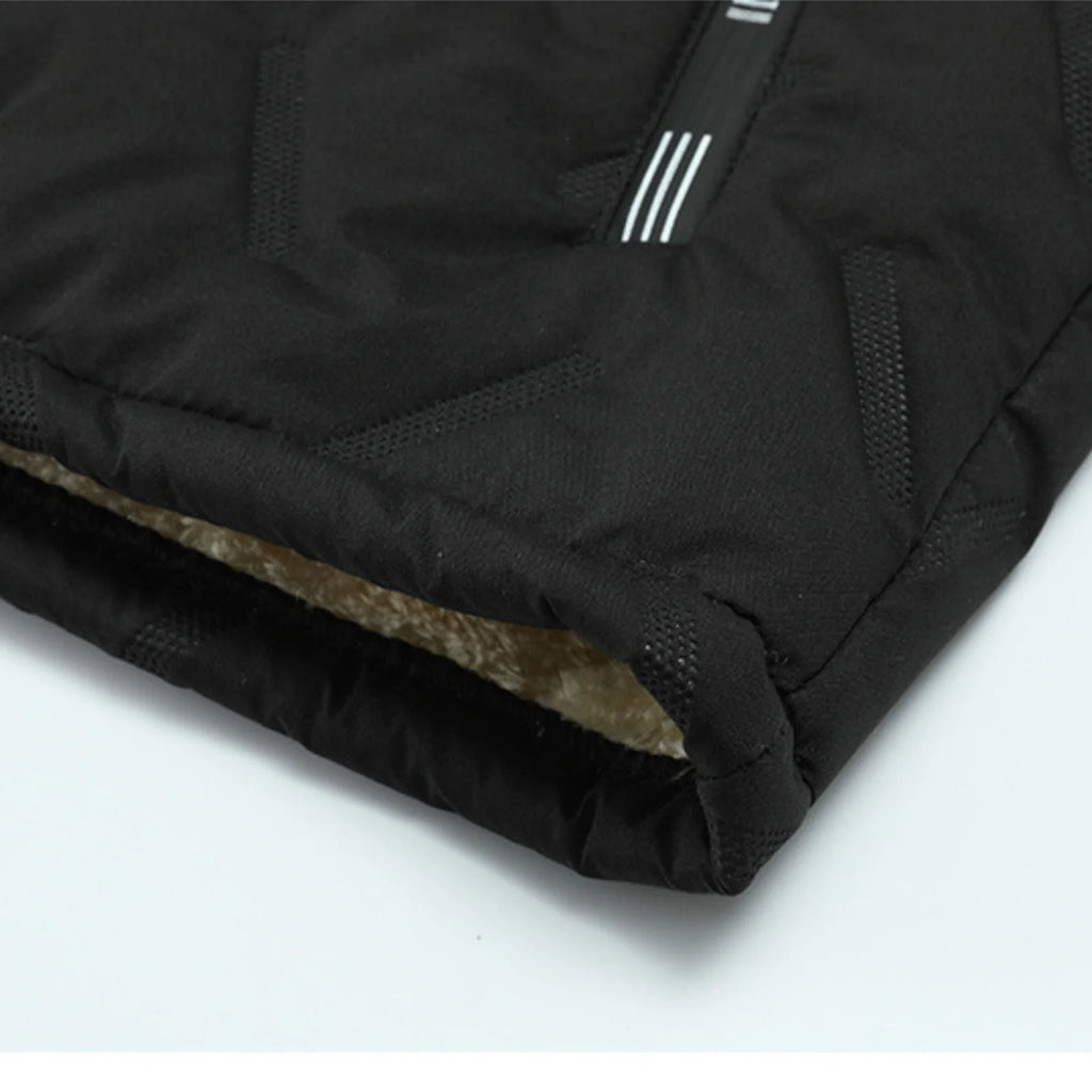 Winter Men'S Thick Solid Color Casual Zippered Pocket Sports Pants Velvet Warm Jacket Suitable For Outdoor Daily Wear
