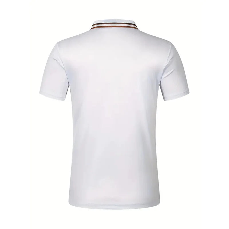 Summer Men's Short sleeved Polo Shirt Business Casual Collar T-shirt Plus Size Breathable Top European and American Plus size
