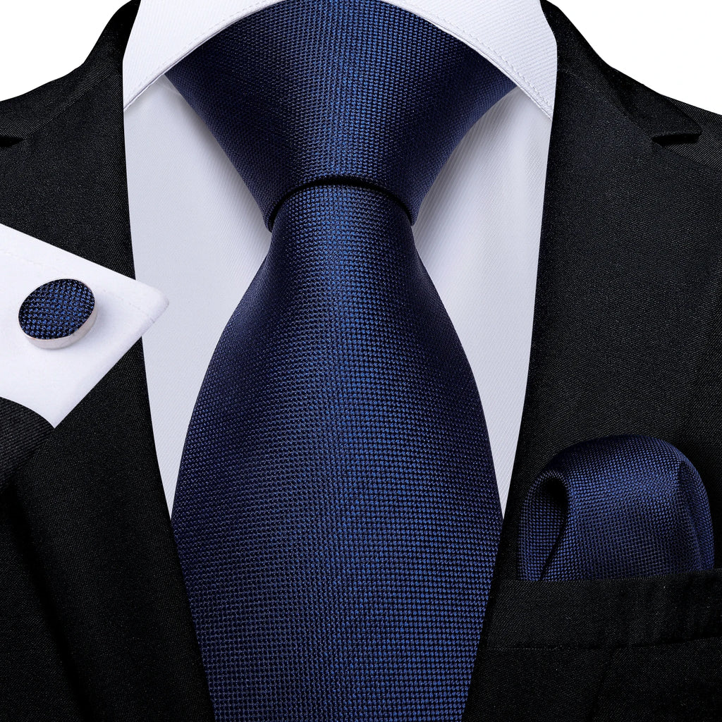 Royal Blue Paisley Plaid Striped Men tie Set with Handkerchief Cufflinks Wedding Prom Groom Accessories Perfect Gift for Men