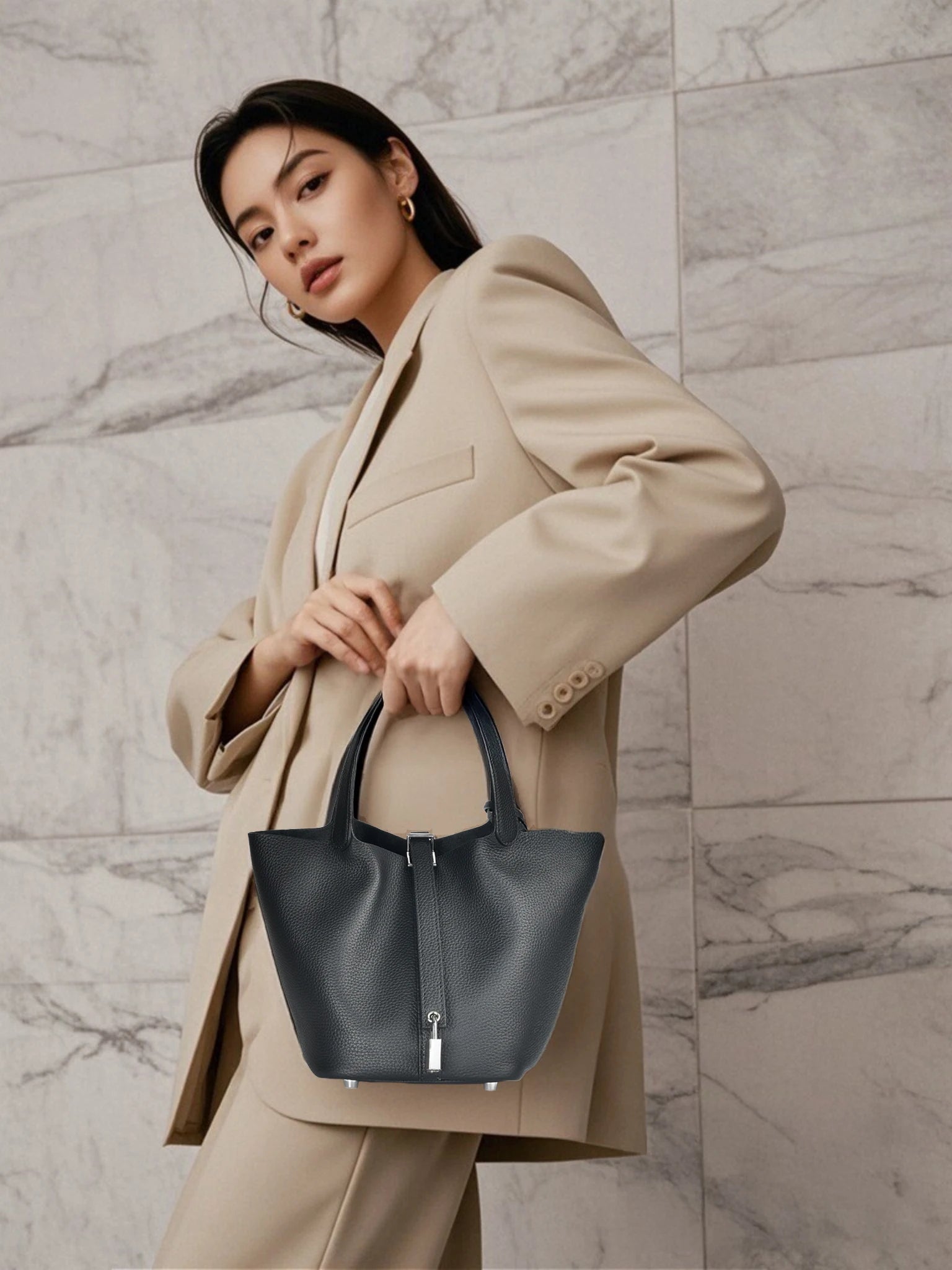 MENDY Women Bags Handbags Bucket Bag Real Leathe Fashion Tote Bag Genuine Leather Luxury Desginer Big Size Large Lady Hand Bags