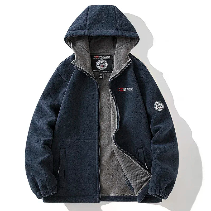Men's Winter Jacket 2023 New Boxing mountain Fleece Hoodie Jackets Women's Fall Fashion Lamb Wool Long Sleeve Warm Coat For Men