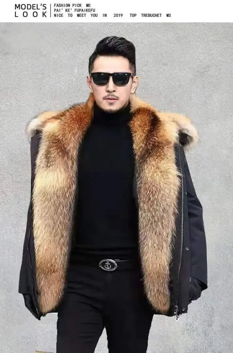2024  New Casual Winter Men's Down Jacket Fox Fur Men's Coat Coat Men Clothing  Coat  Winter Jackets  Mens Jacket    Men Jacket