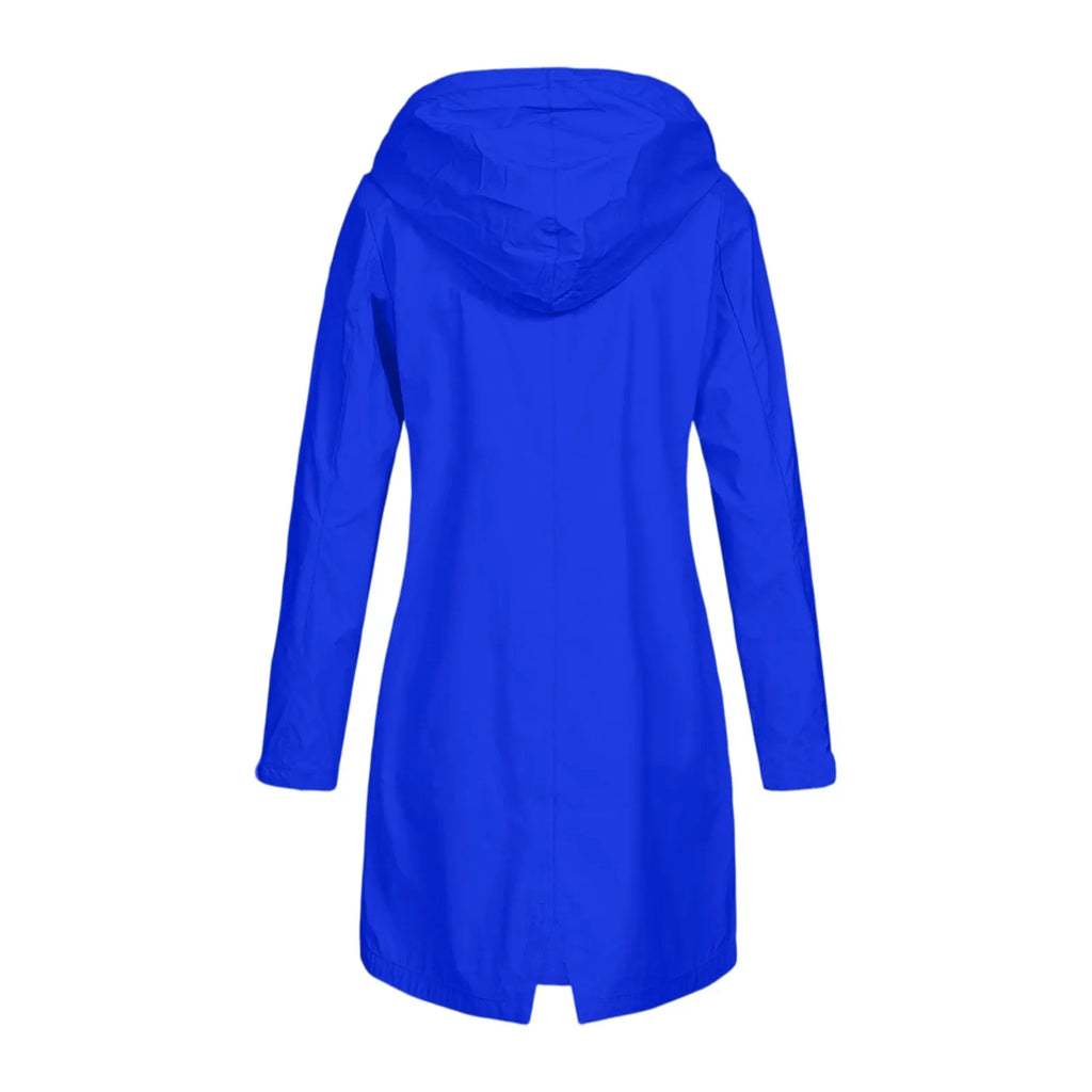2025 New Long-sleeved Raincoat Zipper Women's Jacket Outdoor Hooded Mountaineering Jacket Waterproof and Windproof Coats