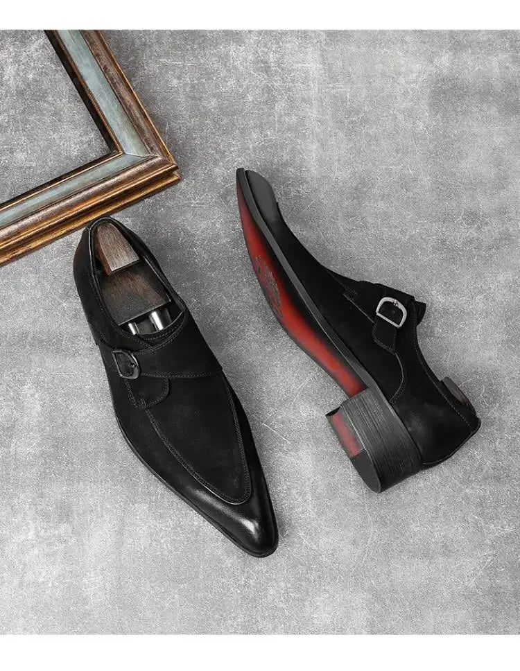 Men's Luxury Suede Cowhide Loafers – British Trend Handmade Business Shoes