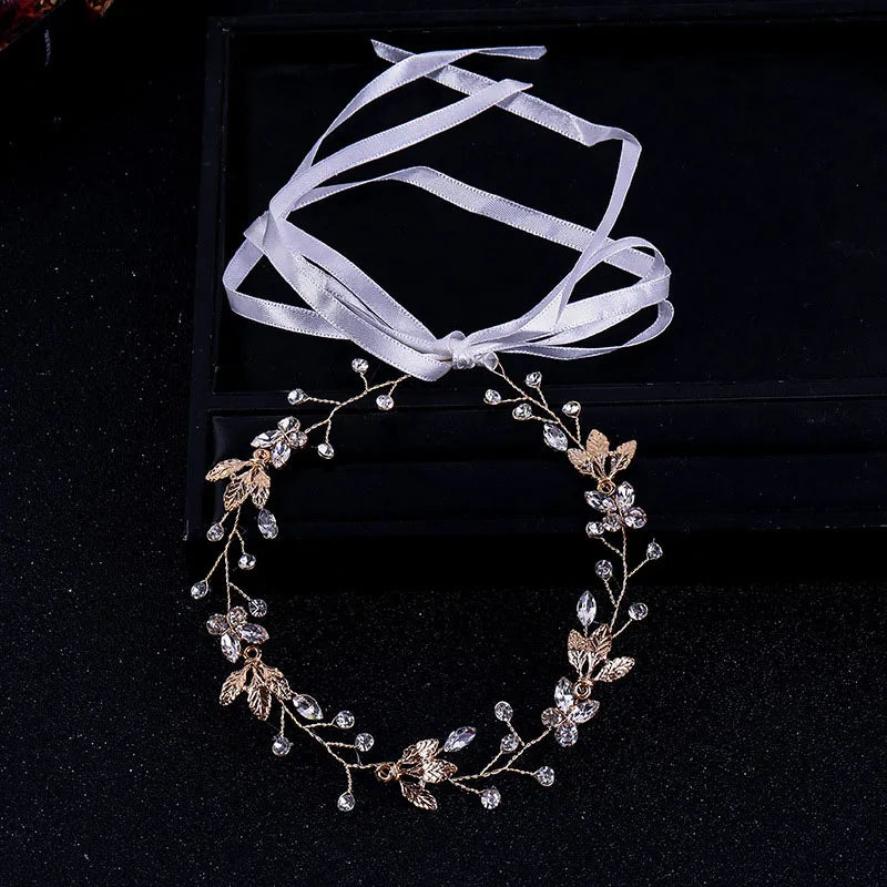 Pearl Rhinestone White Flower Headband Women Wedding Hair Accessories For Women Bride Tiara Headband Hair Jewelry Hairband